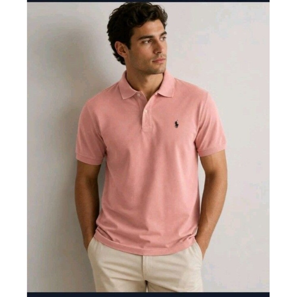 Polo Ralph Lauren Men's Pink Shirt Size XXL Cotton Short Sleeve